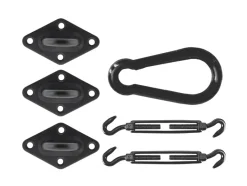 Livn driehoek schaduwdoek RVS bevestigingsmateriaal - Black