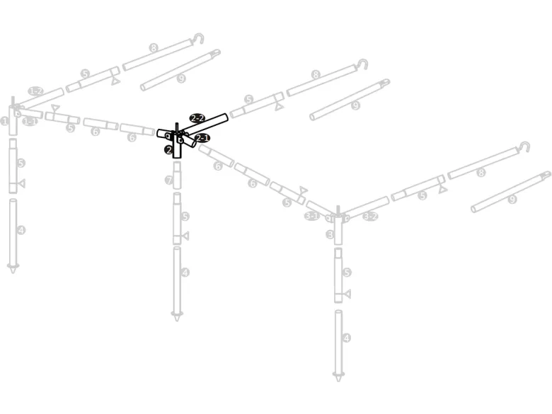 Luifelframe 25mm middenkruis