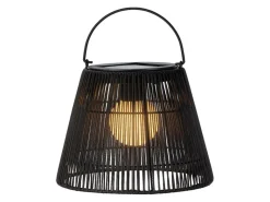Lumineo Black rieten solar lantaarn