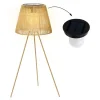 Lumineo Natural rieten solar vloerlamp