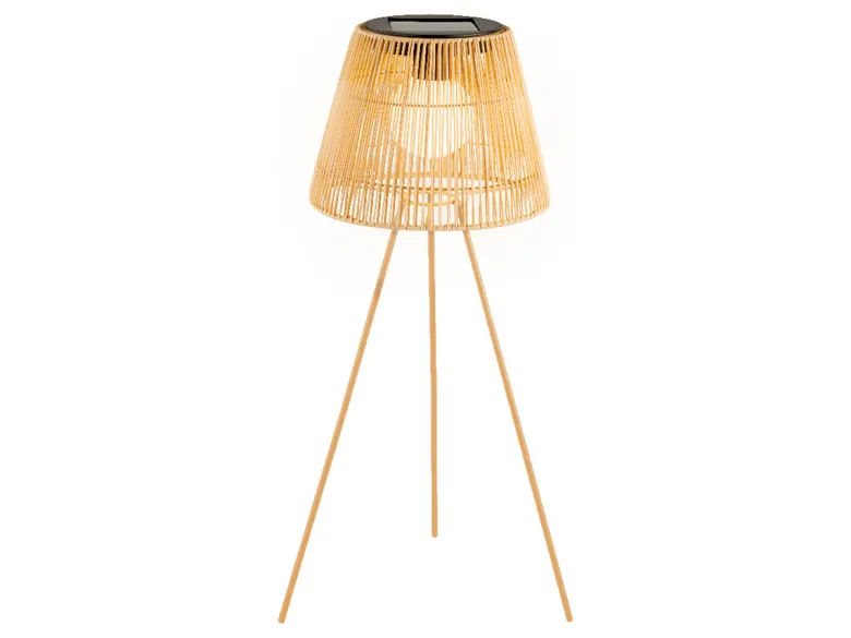 Lumineo Natural rieten solar vloerlamp