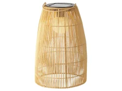 Lumineo Natural rieten steady solar lantaarn