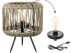 Lumineo Sand touw solar tafellamp