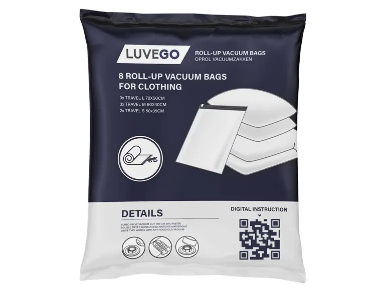Luvego set van 8 vacuüm oprolzakken