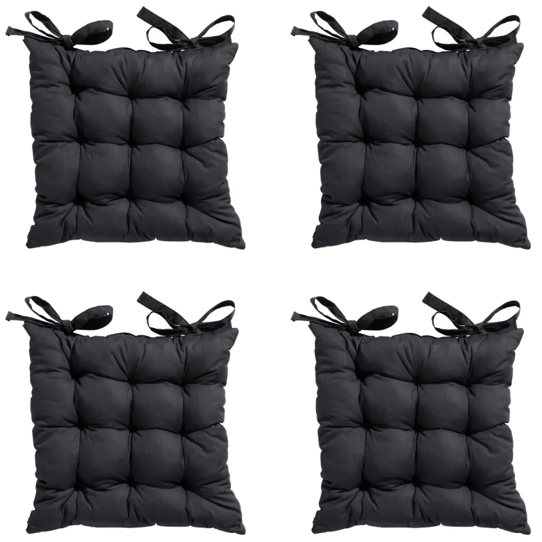 Madison Basic black Zitkussen - Set van 4