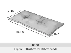 Madison Panama grey 180 x 48 x 7 bankkussen