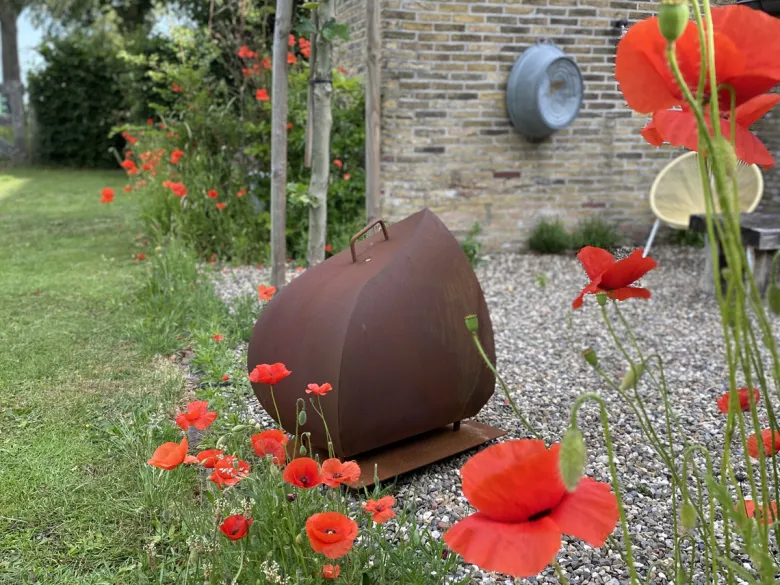 Magma Corten tuinhaard met vonkenvanger