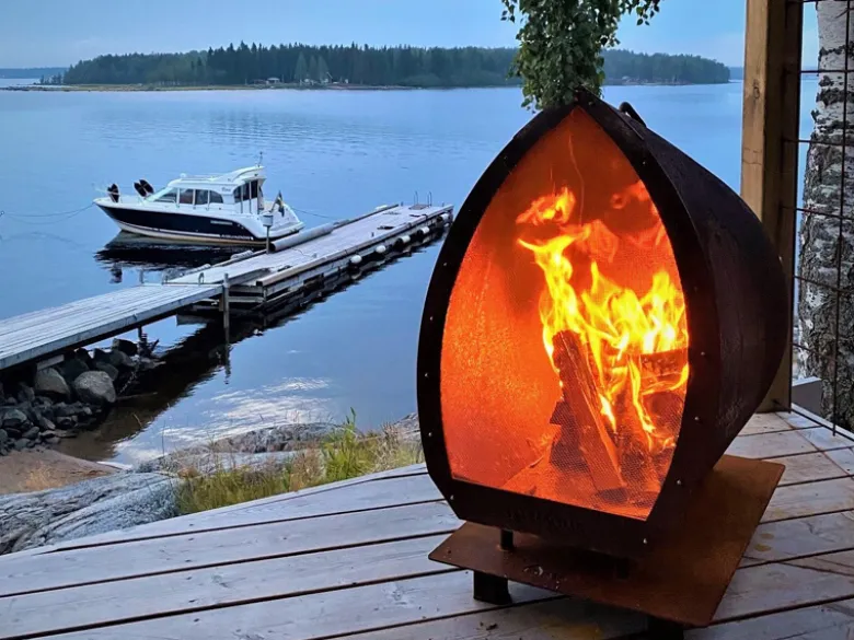Magma Corten tuinhaard met vonkenvanger