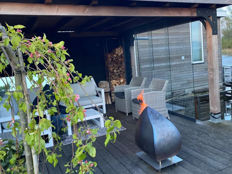 Magma RVS tuinhaard met vonkenvanger