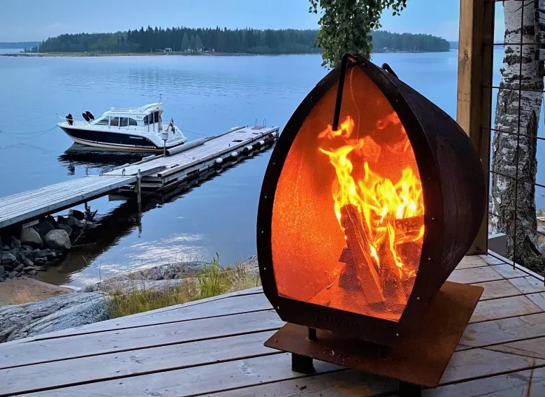 Magma RVS-Zwart gecoat Tuinhaard