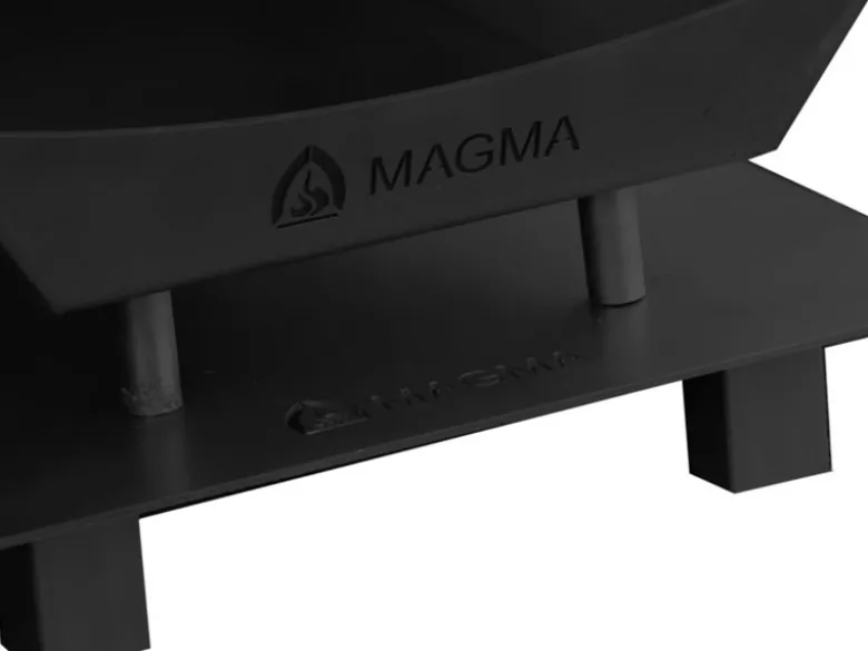 Magma zwarte RVS tuinhaard met vonkenvanger