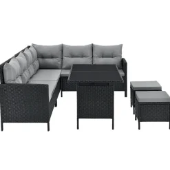 Manacor polyrotan zwarte loungeset
