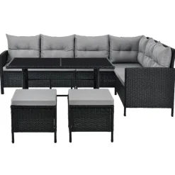 Manacor polyrotan zwarte loungeset