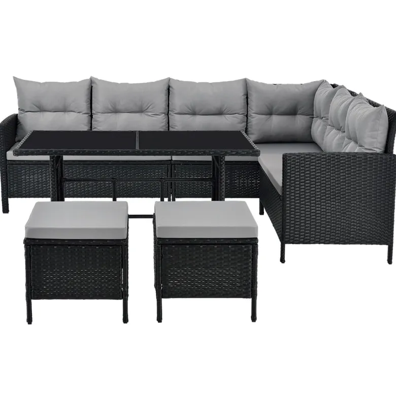 Manacor polyrotan zwarte loungeset