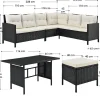 Manacor polyrotan zwart witte loungeset