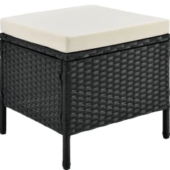 Manacor polyrotan zwart witte loungeset
