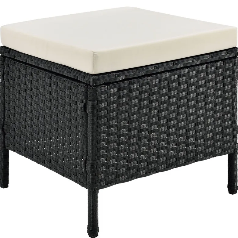 Manacor polyrotan zwart witte loungeset