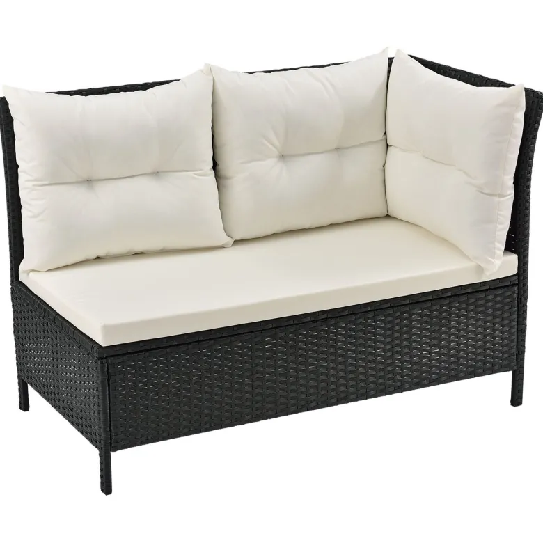 Manacor polyrotan zwart witte loungeset