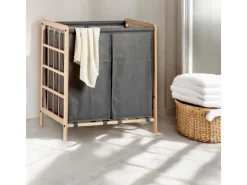 Marbeaux wasmand met 2 vakken - Grey
