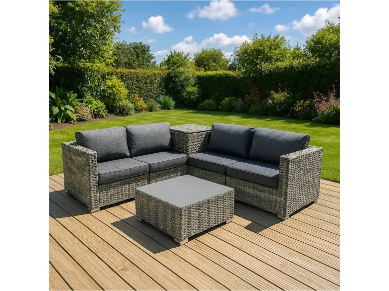 Marielle Rotan Modulaire 6-Delige Meubel Set - Grijs