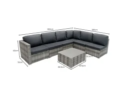Marielle Rotan Modulaire 7-delige Meubelset - Grijs
