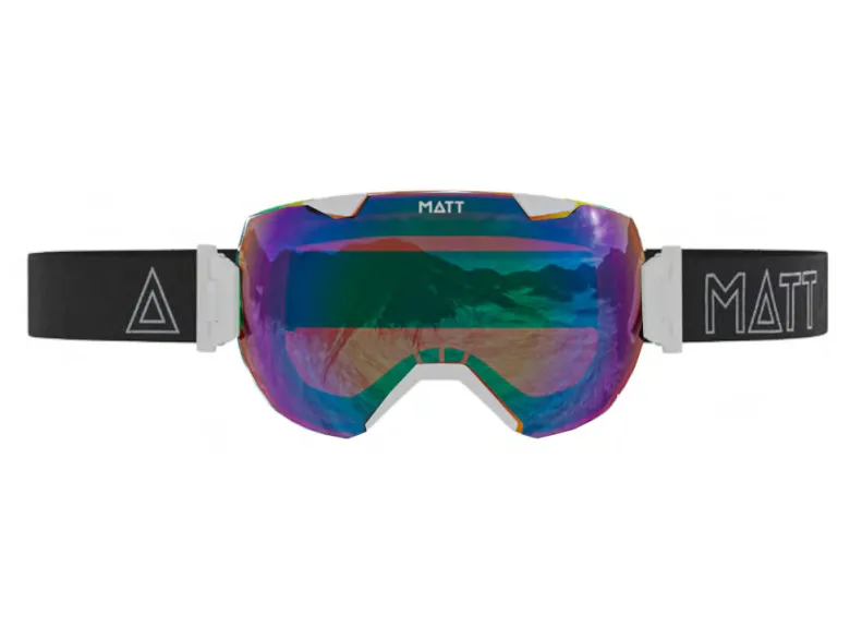 Matt synchro skibril - white/blue