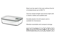 Mepal EasyClip 2.25 liter glazen vershouddoos - Nordic sage
