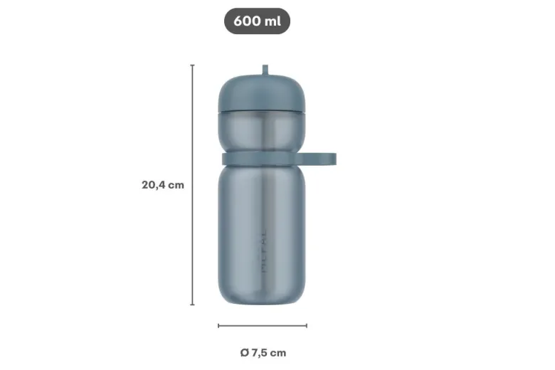 Mepal Sport Flip 600 ml drinkfles - Peach orange