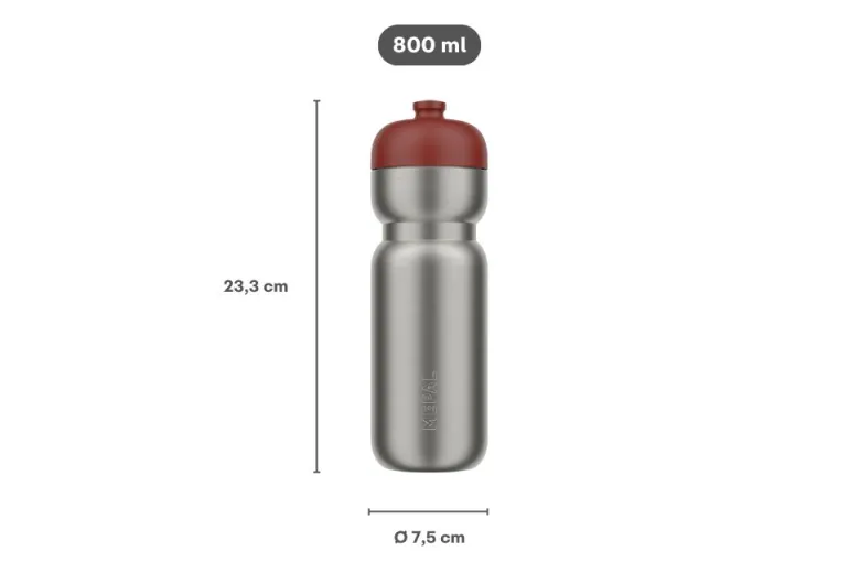 Mepal Sport 800 ml RVS pull bidon - Moss green