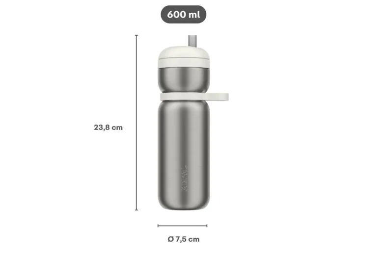 Mepal Sport twist 600 ml isoleerfles - Graphite black