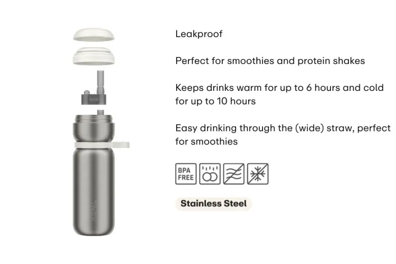 Mepal Sport twist 600 ml isoleerfles - Graphite black