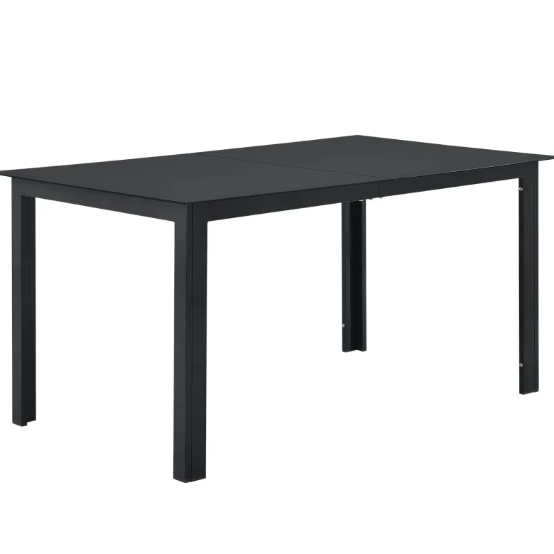 Milano aluminium 7-delige donkergrijze diningset