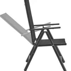 Milano aluminium 7-delige donkergrijze diningset