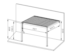 Mirador Classic 300 x 400 cm muur overkapping - antraciet