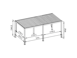 Mirador Deluxe 300 x 600 cm overkapping - Grey