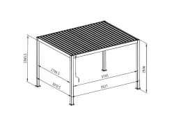 Mirador Deluxe 300 x 400 cm overkapping - grijs