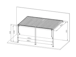 Mirador Delxue 300 x 530 cm muur overkapping - antraciet