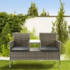 Monaco polyrotan grijze tuinbank