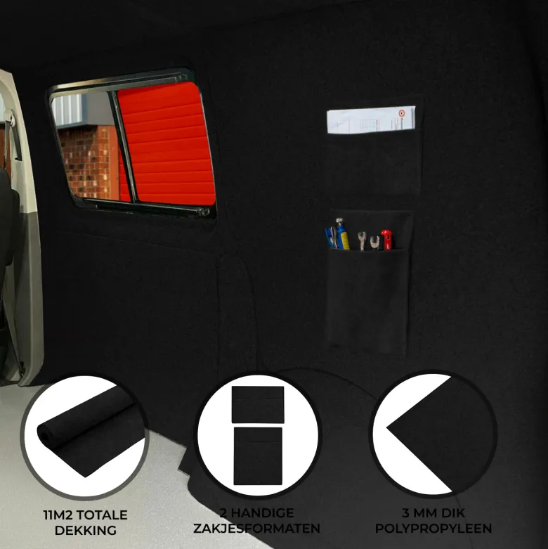 Monstershop camper bekleding met opbergvakken - Black