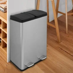 Monstershop dubbele pedaalemmer - 60 liter