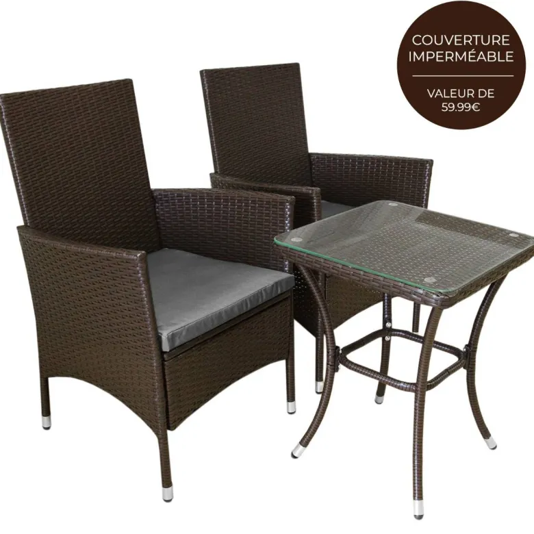 Monstershop Jarda 3-delige bistroset - Brown