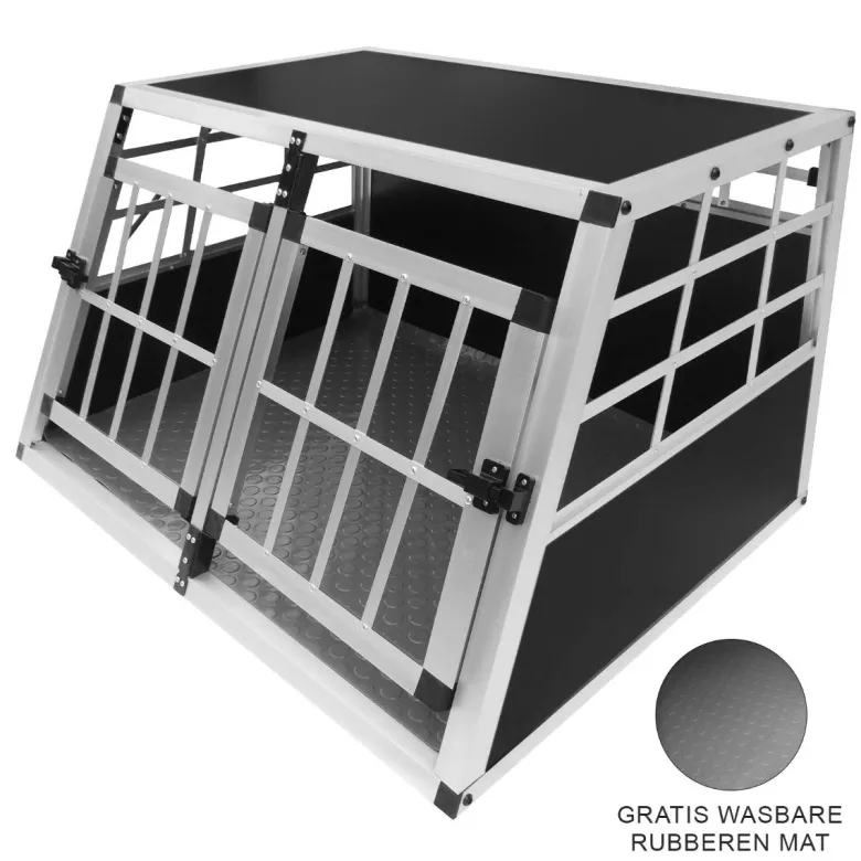 Monstershop medium 2-deurs alumium hondenbench