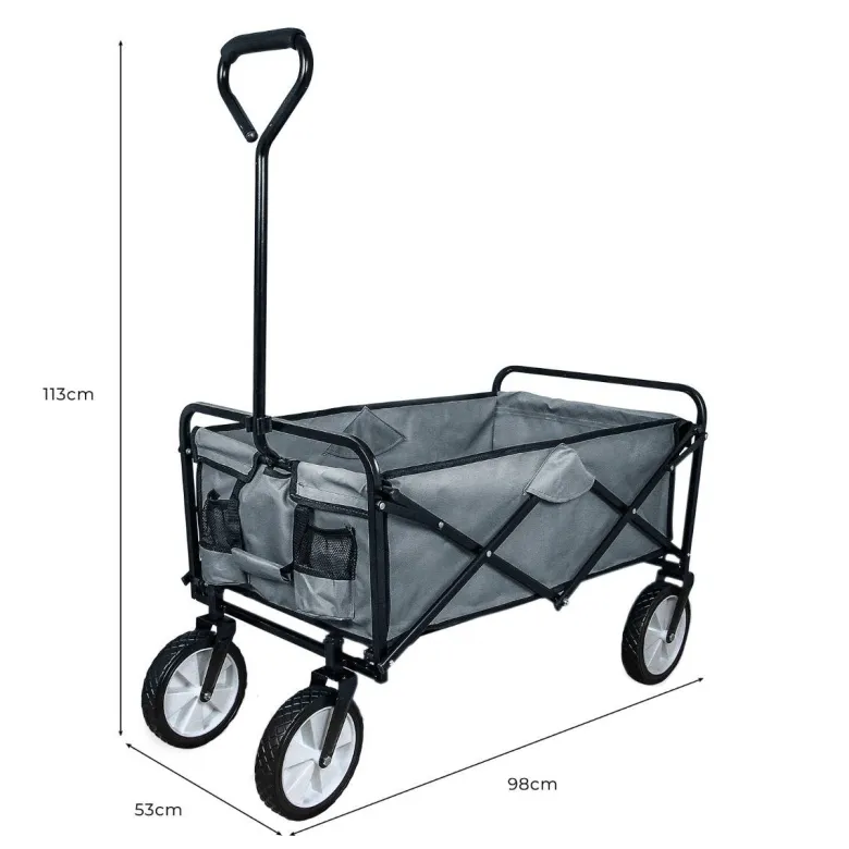 Monstershop opvouwbare bolderkar - Grey