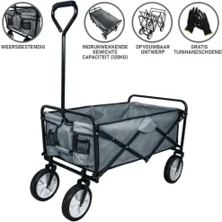 Monstershop opvouwbare bolderkar - Grey