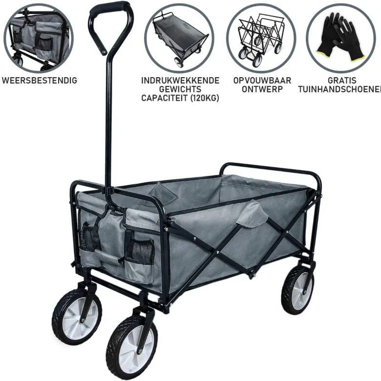 Monstershop opvouwbare bolderkar - Grey