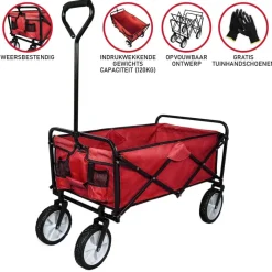 Monstershop opvouwbare bolderkar - Red