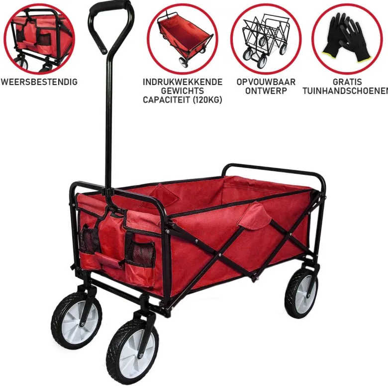 Monstershop opvouwbare bolderkar - Red