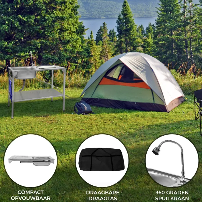 Monstershop opvouwbare camping-aanrechttafel