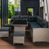 Monstershop Polyrattan Grey L-vormige loungset