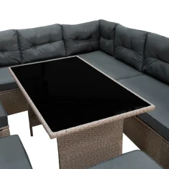 Monstershop Polyrattan Grey L-vormige loungset